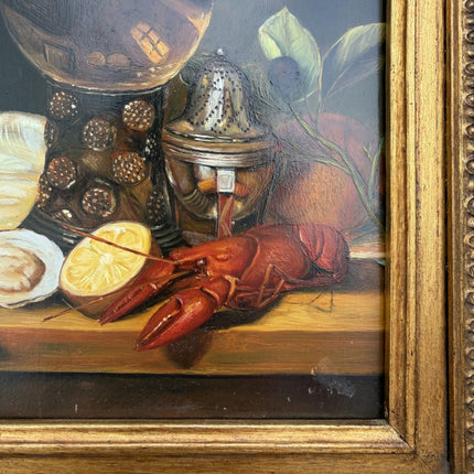 Refined Still Life Oil Painting "Lobster Claw" Elegant Small Artwork Holland Art Shop