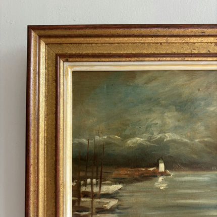 Timeless Seascape Oil Painting "Framed Painting" Rustic Small Art Holland Art Shop