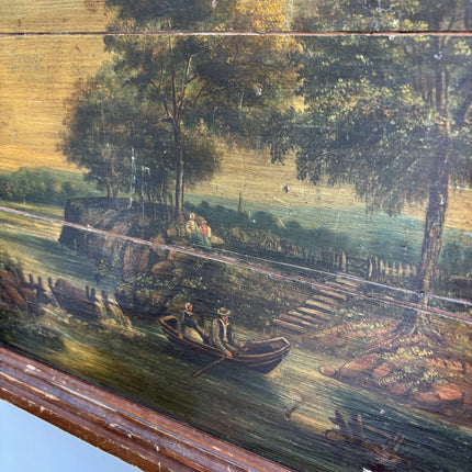 Traditional Landscape Oil Painting "Rowboat Couple" Handcrafted Art Holland Art Shop