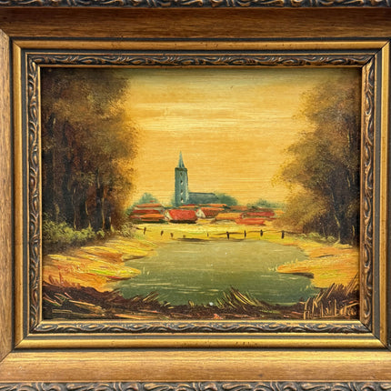 Original Landscape Oil Painting "Framed Painting" Authentic Small Art Holland Art Shop