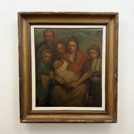 Elegant Figurative Oil Painting "Mother Holding" Traditional Large Artwork Holland Art Shop