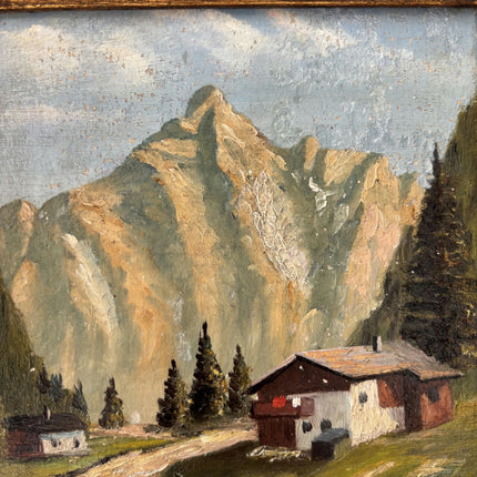 Elegant Landscape Oil Painting "Mountain Cabin" Expressive Small Artwork Holland Art Shop