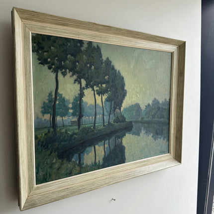 Vintage Landscape Oil Painting "Row Of Trees" Classic Large Artwork Holland Art Shop
