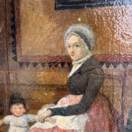 19th Century Antique Figurative Oil Painting "Seated Woman" Artwork Holland Art Shop