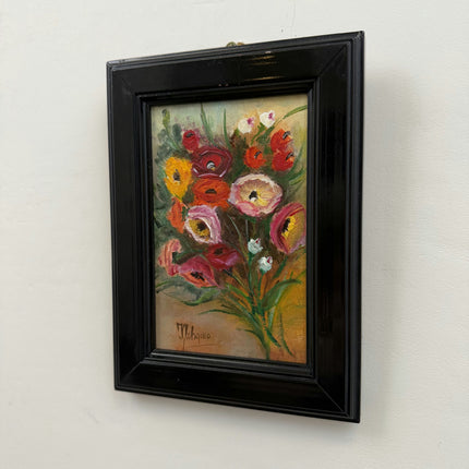 Vintage Flowery Still Life Oil Painting "Flower Bouquet" Classic Small Artwork Holland Art Shop