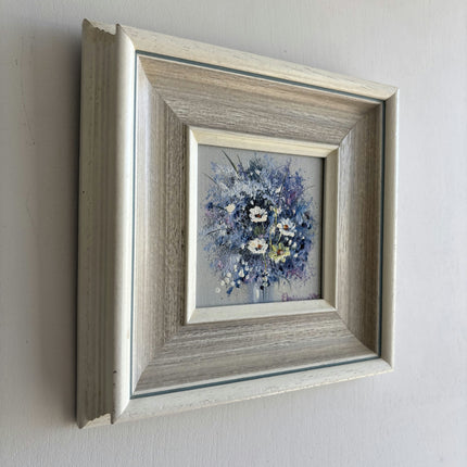 Traditional Floral Still Life Oil Painting "White Daisy" Authentic Small Artwork Holland Art Shop
