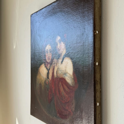 19th Century Oil Painting Portrait "Two Women" Medium Artwork Holland Art Shop