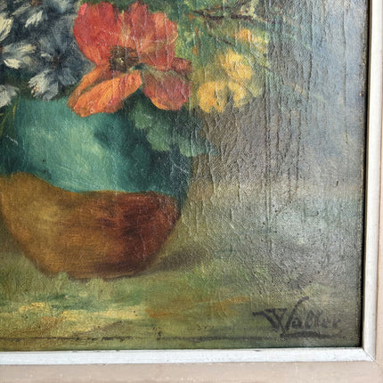 19th Century Antique Floral Still Life Oil Painting "Flower Vase" Artwork Holland Art Shop