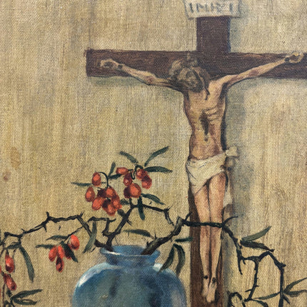 Authentic Interior Oil Painting "Crucifix Cross" Original Art Holland Art Shop