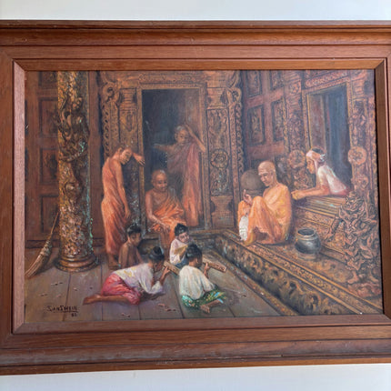 Authentic Figurative Oil Painting "Wooden Frame" Rustic Large Art Holland Art Shop