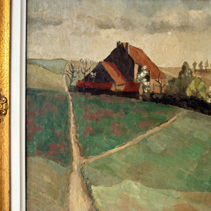 Fine Oil Painting Landscape "Farmhouse Landscape" Handcrafted Medium Art Holland Art Shop