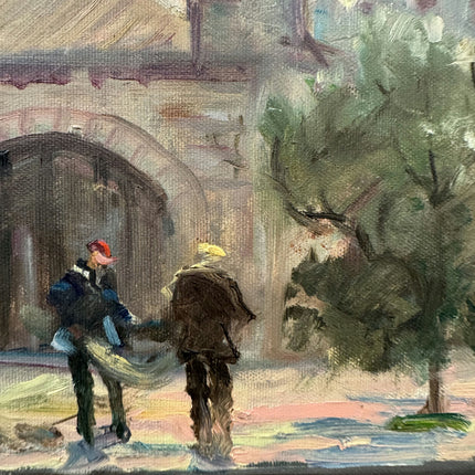 Traditional Cityscape Oil Painting "Two Riders" Elegant Artwork Holland Art Shop