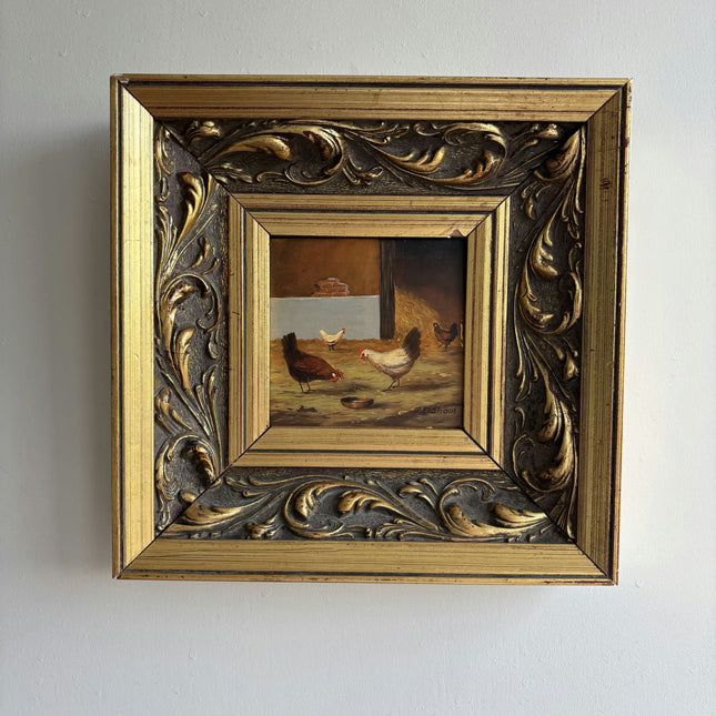 Authentic Animals Oil Painting "Gilded Frame" Traditional Small Artwork Holland Art Shop