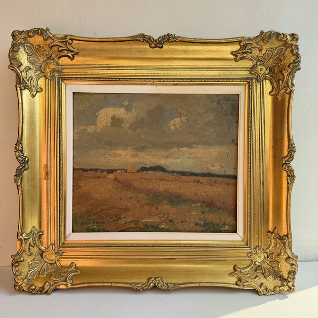 19th Century Antique Landscape Oil Painting "Gilded Frame" Large Art Holland Art Shop
