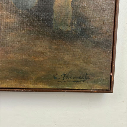 Classic Interior Oil Painting "Burning Campfire" Rustic Art Holland Art Shop