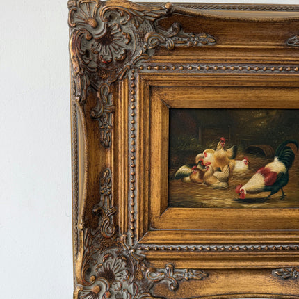 Wonderful Oil Painting Animals "Colorful Rooster" Authentic Small Artwork Holland Art Shop
