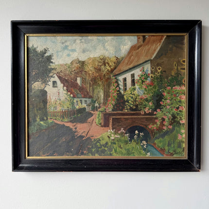 Refined Oil Painting Landscape "Flowering Cottage" Fine Medium Art Holland Art Shop