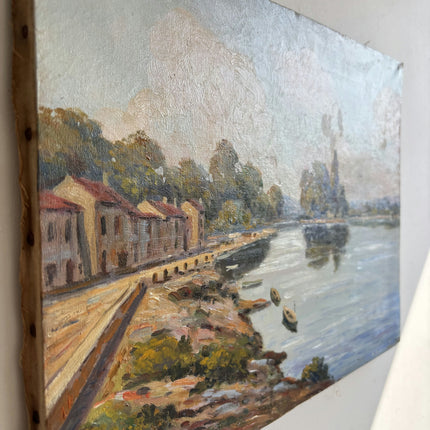Traditional Landscape Oil Painting "Tall Cypress" Handcrafted Small Artwork Holland Art Shop