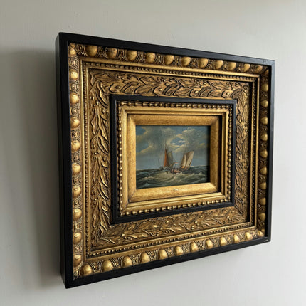 Original Seascape Oil Painting "Gilded Frame" Traditional Art Holland Art Shop