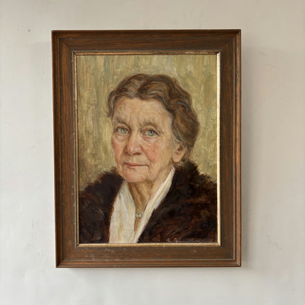 Rustic Portrait Oil Painting "Elderly Woman" Traditional Small Artwork Holland Art Shop