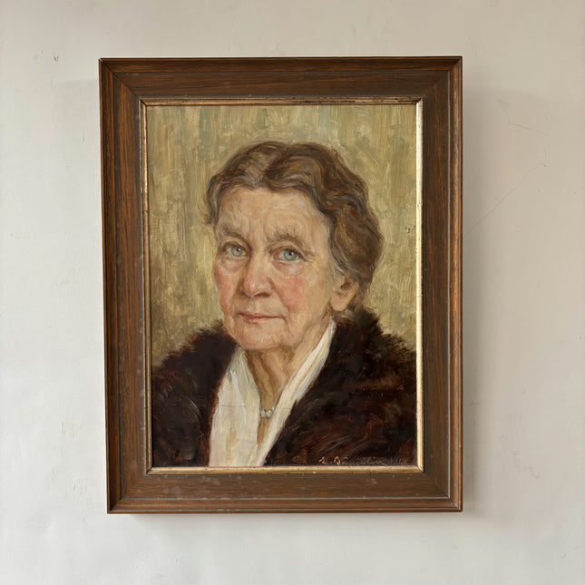 Rustic Portrait Oil Painting "Elderly Woman" Traditional Small Artwork Holland Art Shop