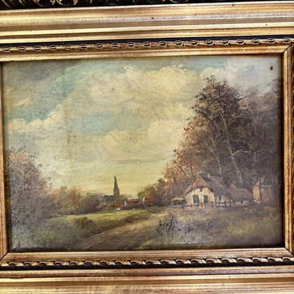 Classic Landscape Oil Painting "Ornate Frame" Rustic Small Art Holland Art Shop