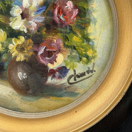 Elegant Floral Still Life Oil Painting "Round Painting" Detailed Small Art Holland Art Shop