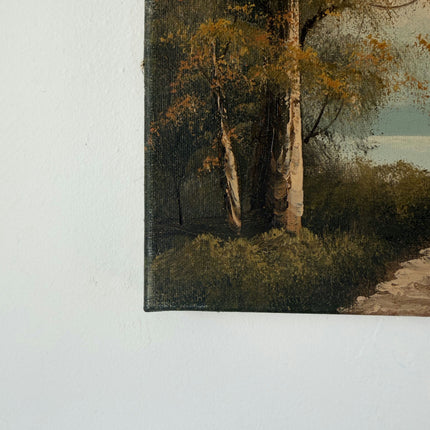 Refined Oil Painting Landscape "Rustic Cabin" Handcrafted Small Art Holland Art Shop