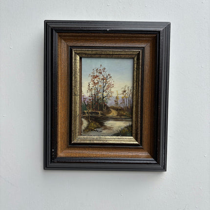 Classic Landscape Oil Painting "Wooden Frame" Traditional Small Art Holland Art Shop