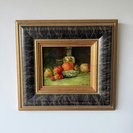 Rustic Still Life Oil Painting "Fruit Bowl" Refined Small Artwork Holland Art Shop