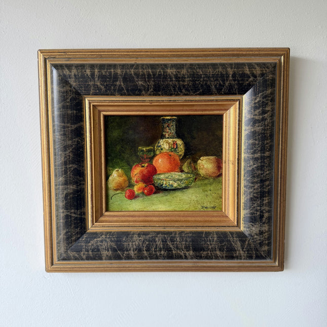 Rustic Still Life Oil Painting "Fruit Bowl" Refined Small Artwork Holland Art Shop