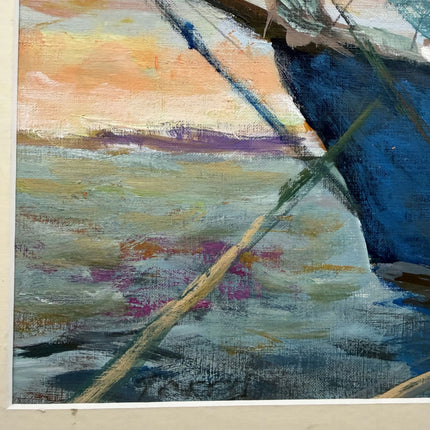 Classic Harbor Scene Oil Painting "Sailboat Bow" Traditional Artwork Holland Art Shop