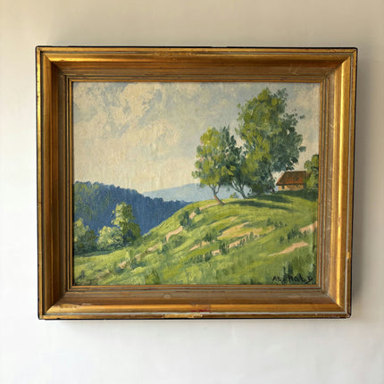 Elegant Landscape Oil Painting "Green Hill" Timeless Art Holland Art Shop