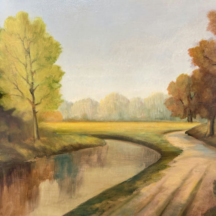 Handcrafted Landscape Oil Painting "Country Road" Traditional Large Art Holland Art Shop