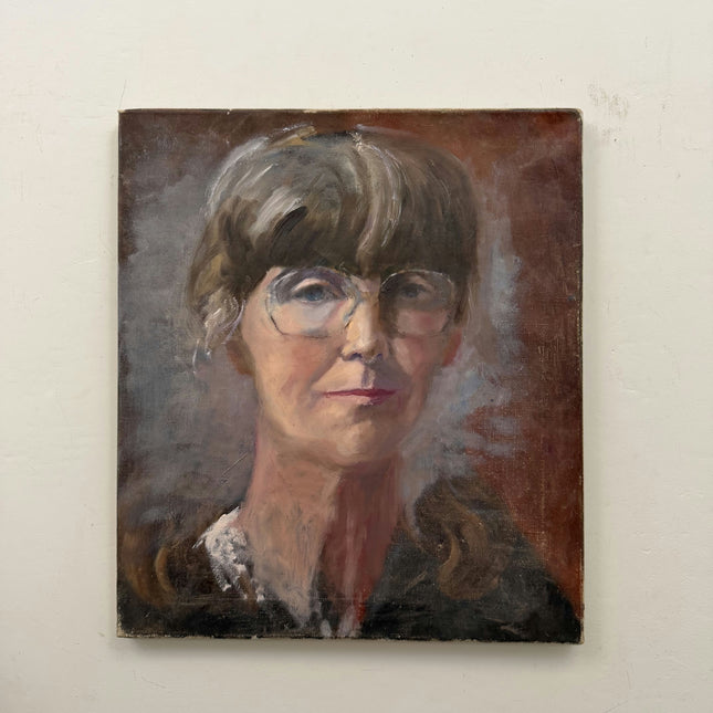Expressive Portrait Oil Painting "Woman Portrait" Handcrafted Small Art Holland Art Shop