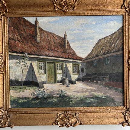 Detailed Farm Oil Painting "Thatched Cottage" Timeless Art Holland Art Shop