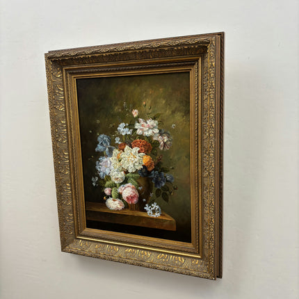 Traditional Floral Still Life Oil Painting "Wooden Panel" Refined Artwork Holland Art Shop