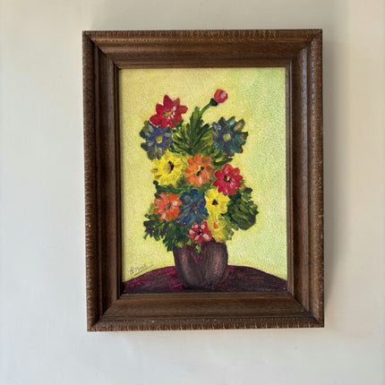 Traditional Floral Still Life Oil Painting "Flower Vase" Vintage Small Artwork Holland Art Shop