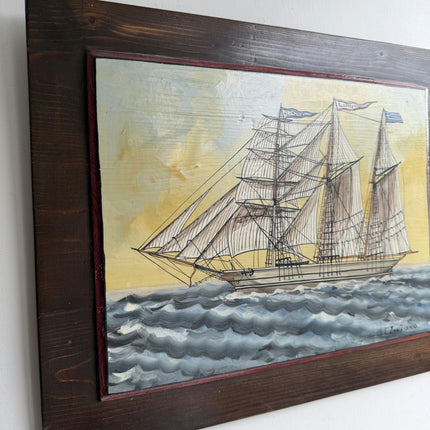Traditional Seascape Oil Painting "Sailing Ship" Expressive Art Holland Art Shop