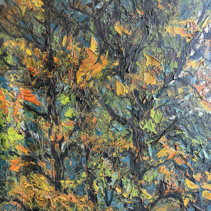 Elegant Landscape Oil Painting "Autumn Trees" Vintage Artwork Holland Art Shop