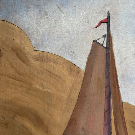 Detailed Harbor Scene Oil Painting "Sailing Ship" Expressive Small Art Holland Art Shop