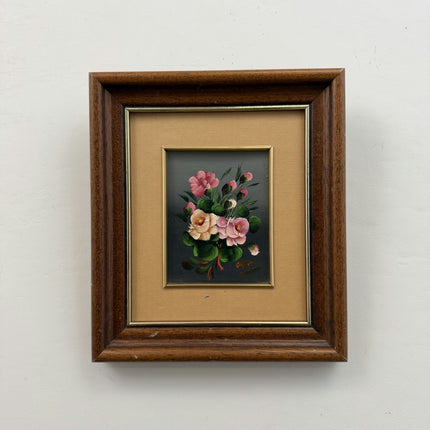 Original Flowery Still Life Oil Painting "Pink Bouquet" Detailed Small Art Holland Art Shop