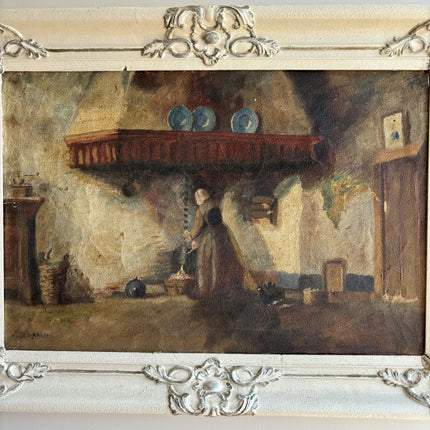 Refined Interior Oil Painting "Ornate Frame" Authentic Large Art Holland Art Shop