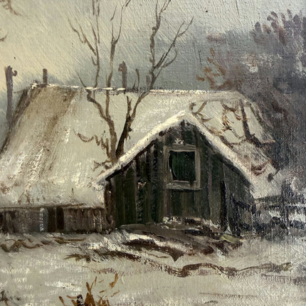 Expressive Oil Painting Winter Landscape "Framed Canvas" Medium Artwork