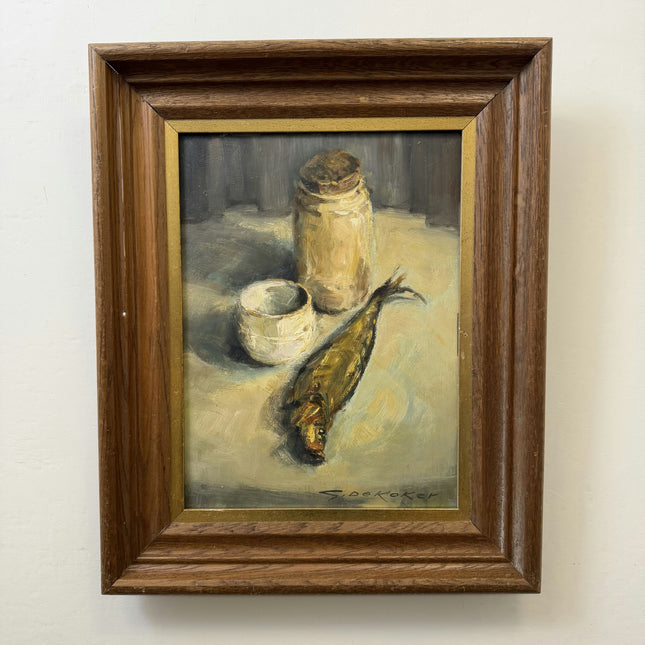 Rustic Still Life Oil Painting "Salt Shaker" Handcrafted Art Holland Art Shop