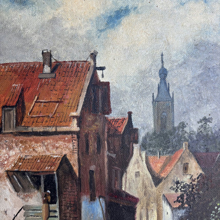 Rustic Cityscape Oil Painting "Framed Painting" Original Art Holland Art Shop