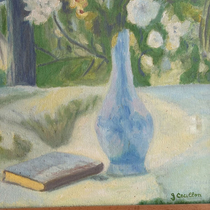 Vintage Still Life Oil Painting "Blue Vase" Rustic Art Holland Art Shop