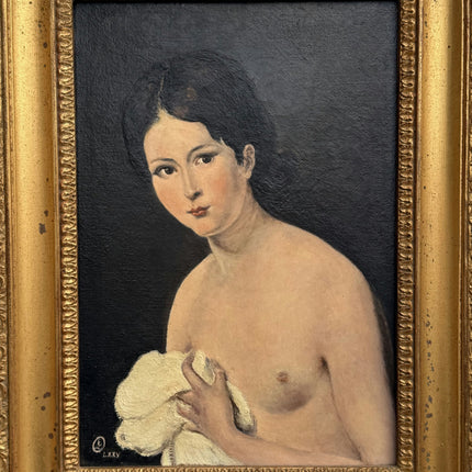 Original Portrait Oil Painting "Seated Woman" Detailed Small Artwork Holland Art Shop