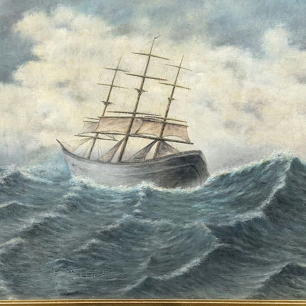Expressive Seascape Oil Painting "Sailing Ship" Classic Large Artwork Holland Art Shop