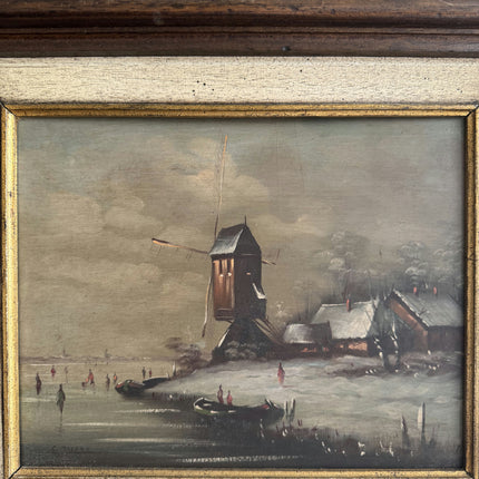 Timeless Winter Landscape Oil Painting "Framed Painting" Vintage Art Holland Art Shop